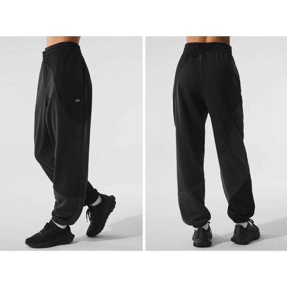 $148 Alo Yoga Make Waves Unisex Style Sweatpant Vintage Black Tonal size Medium - Picture 1 of 7